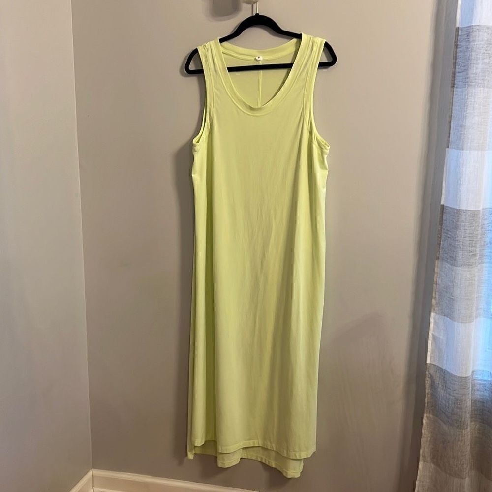 Lululemon All Yours Tank Maxi Dress CPNG Crispin Neon Green size 14 - Picture 3 of 10